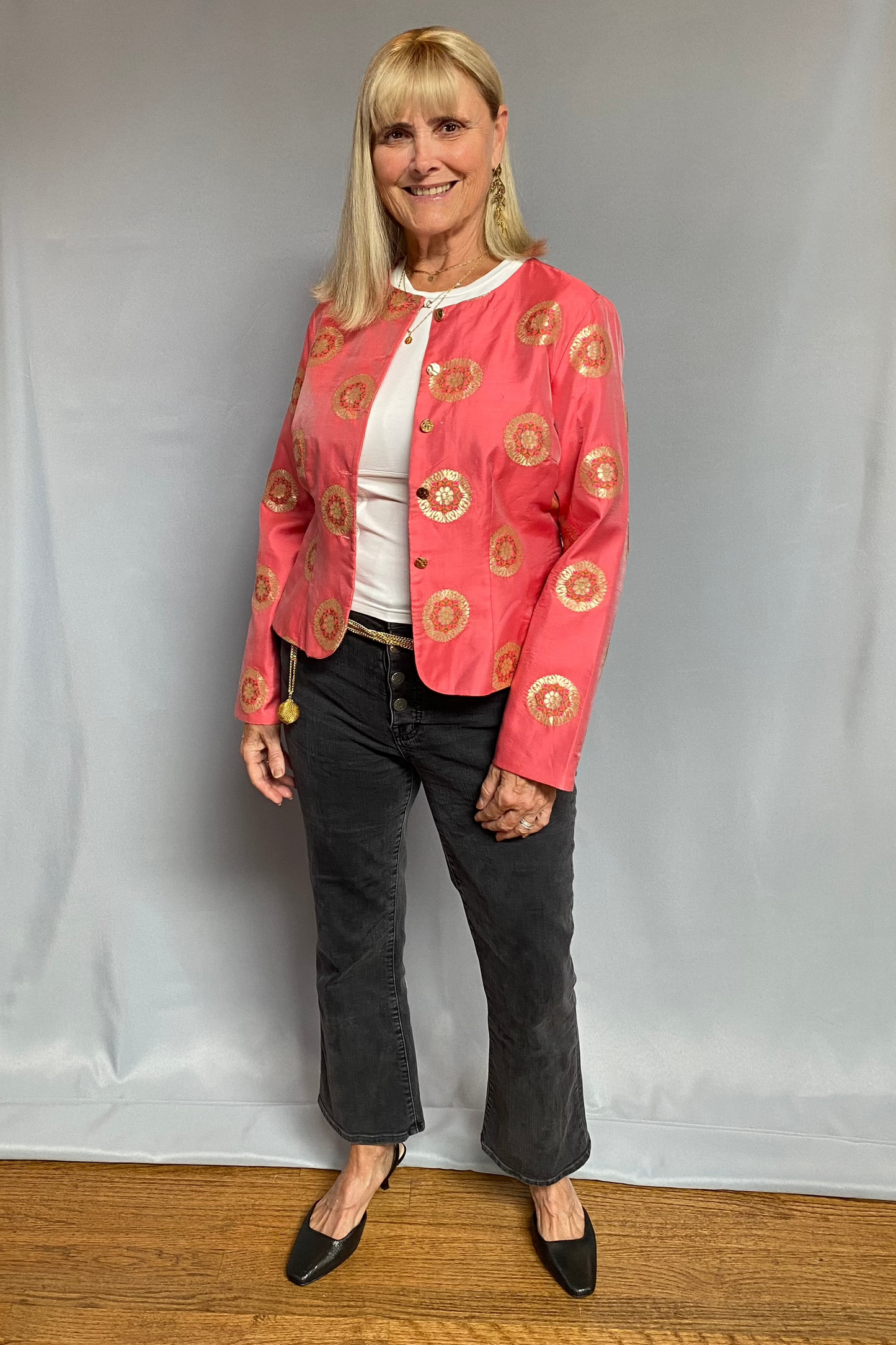 Brocade Jacket - Coral