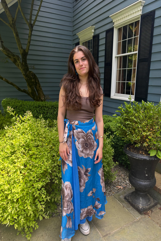 Wrap Skirt - Blue Rose