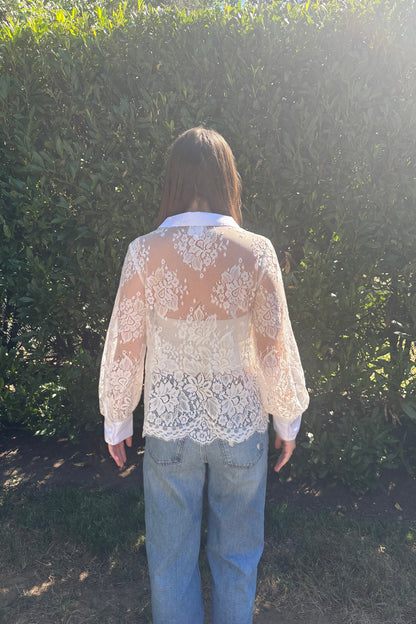 Classic Lace Shirt - White