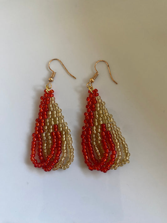 Anasi Earring - Folded Red & Gold