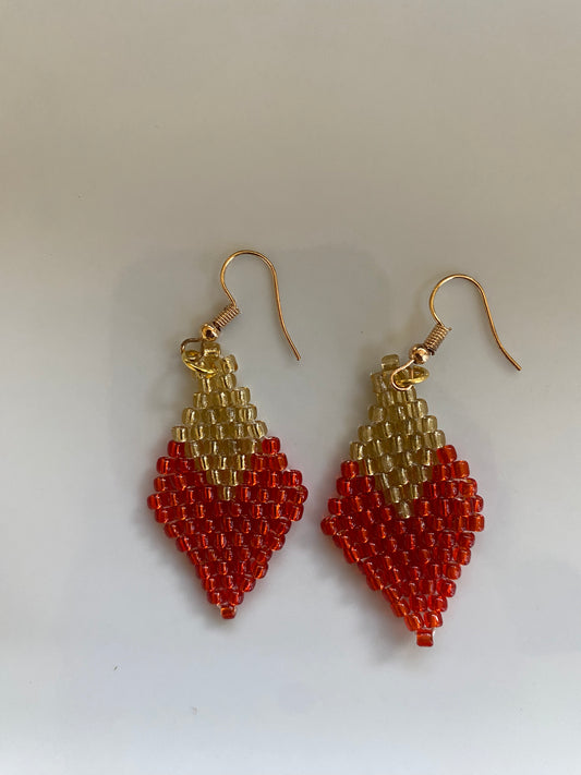 Anasi Earring - Diamond Red & Gold