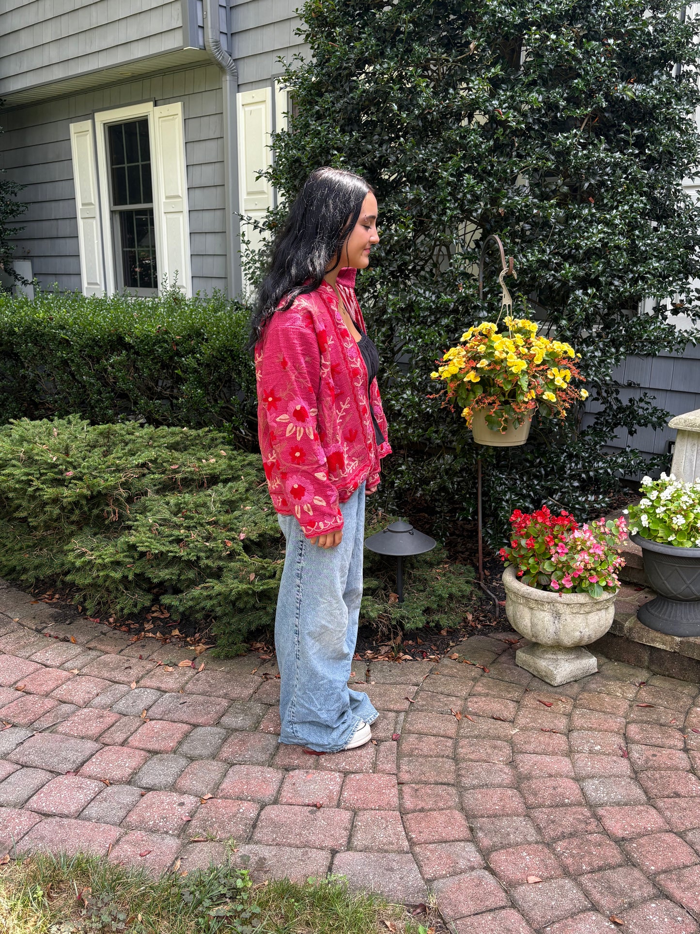 Embroidered Reversible Jacket - Autumn Berry