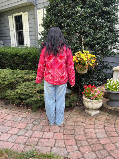 Embroidered Reversible Jacket - Autumn Berry