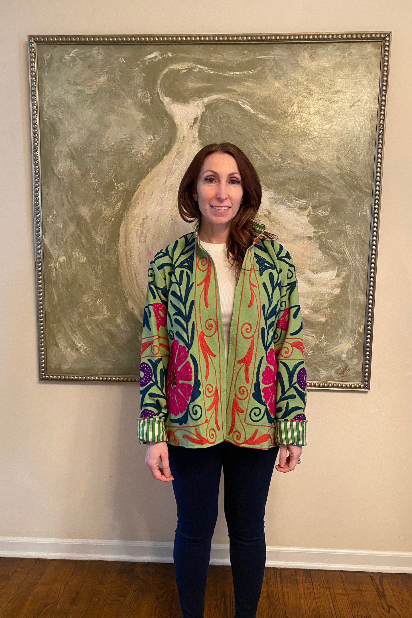 Embroidered Reversible Jacket - Green