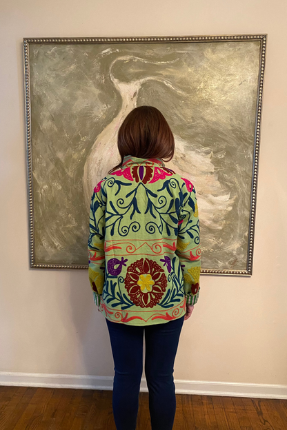 Embroidered Reversible Jacket - Green