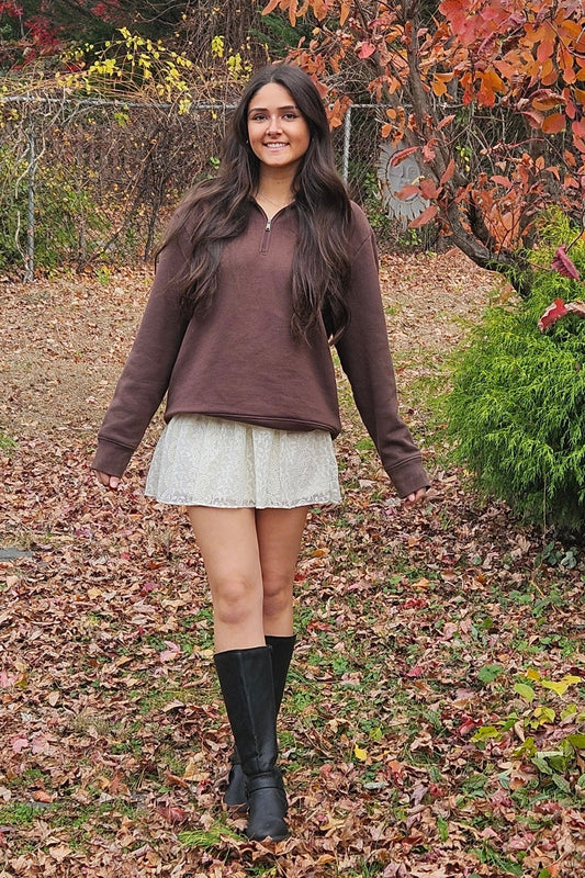 Ivory Sequin Mini Skirt