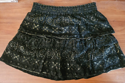 Black Sequin Mini Skirt