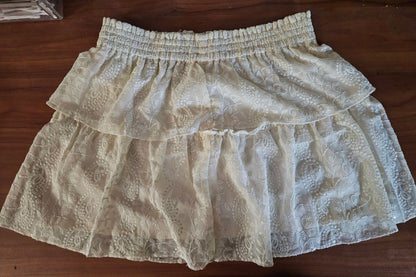 Ivory Sequin Mini Skirt