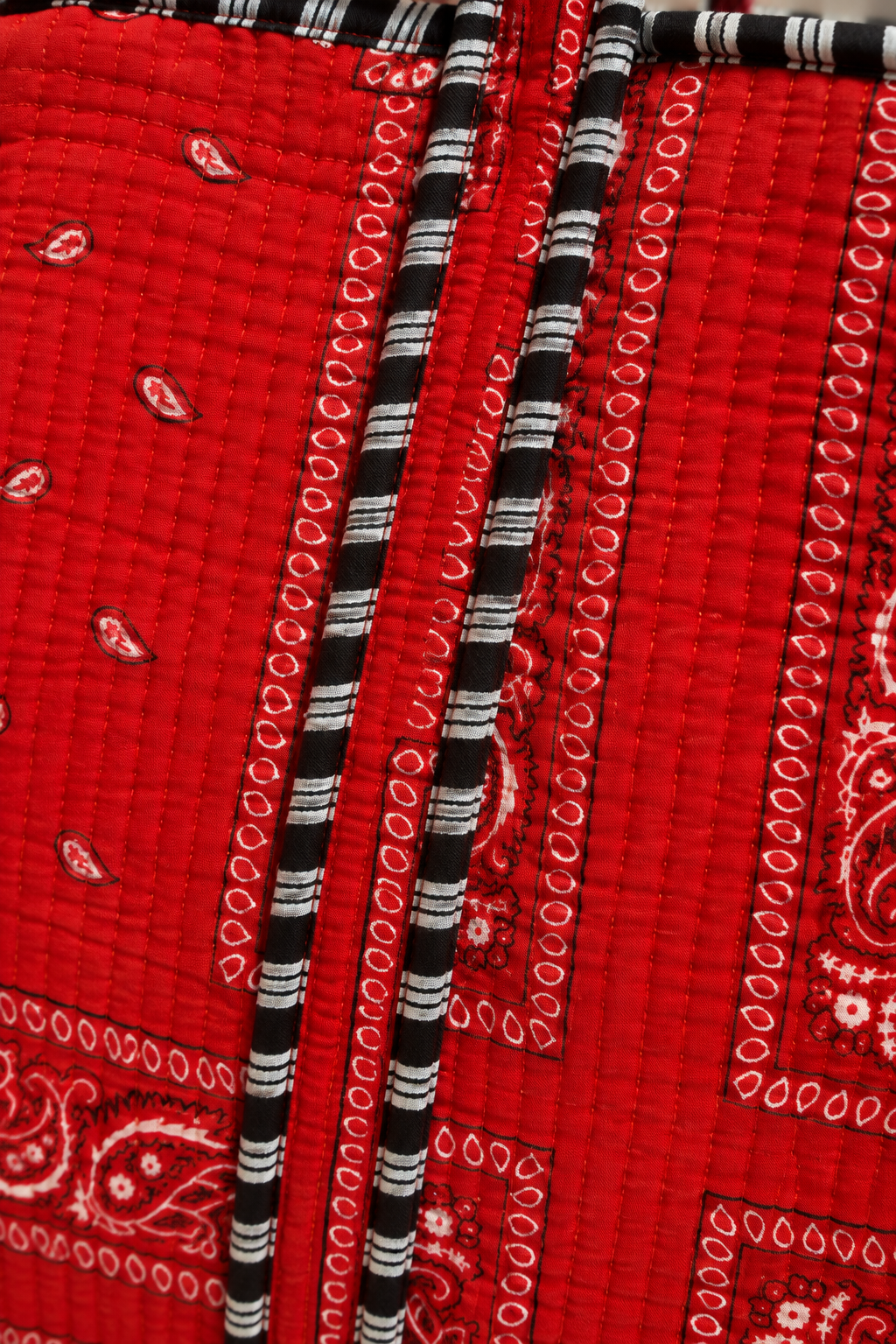 Block Print Reversible Tote Bag - Red Bandanna