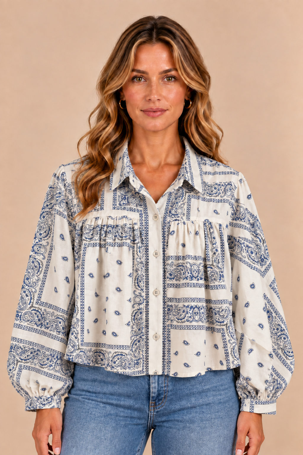 Ally - Cropped Button Down