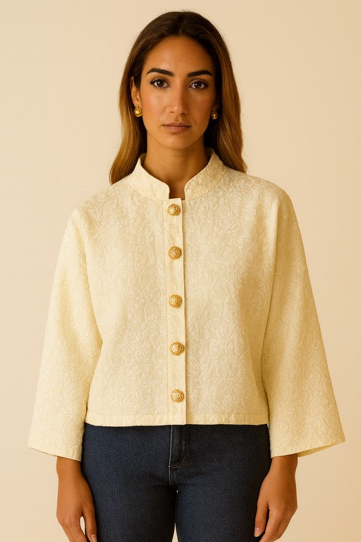 Ivory Sequins Blouse