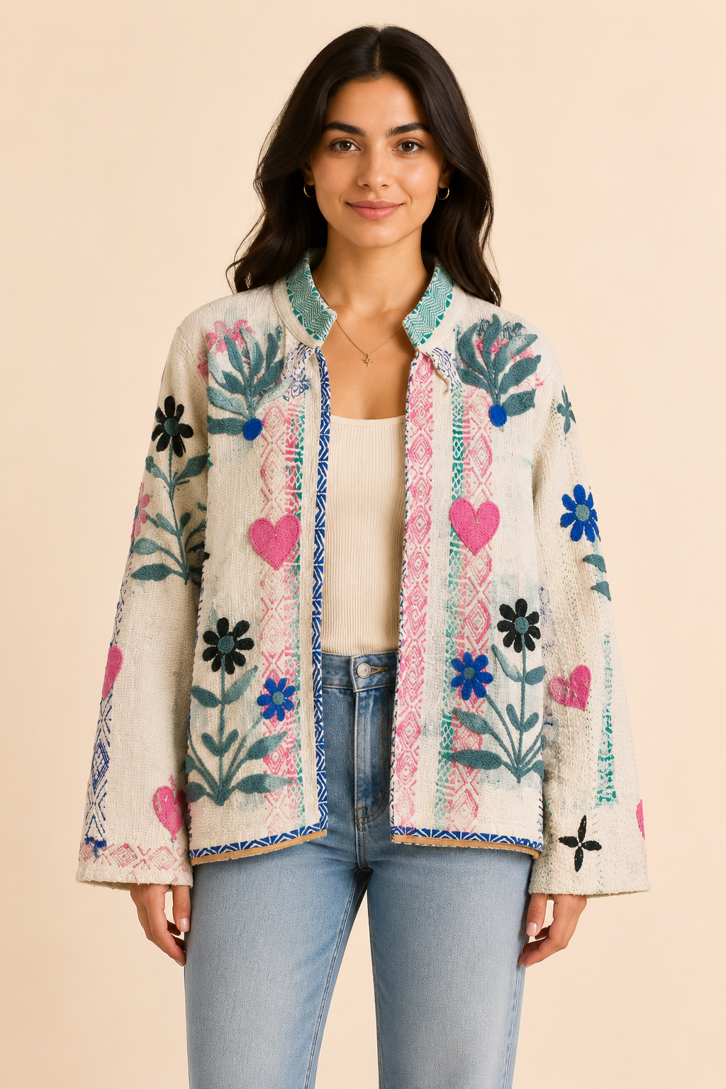 Emmy Embroidered Kantha Jacket