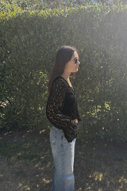 Crochet Cardigan - Black