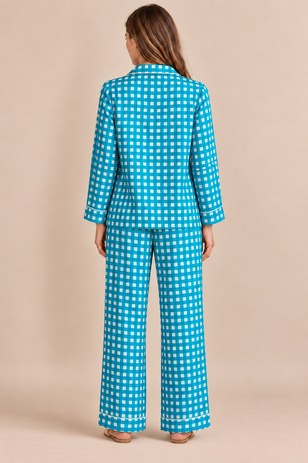 Lisa Long Pajama Set - Block Print
